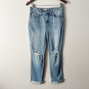 Madewell the Perfect Vintage High Rise Distressed Blue Jeans women's size 26